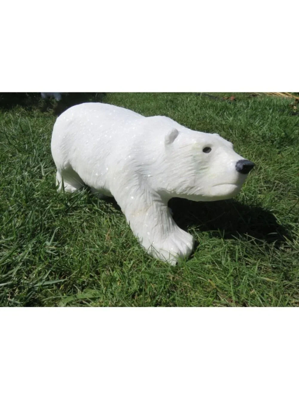 White Stone Polar Bear Hand Carved Shona Sculpture From South Africa 45lbs - Picture 2 of 11